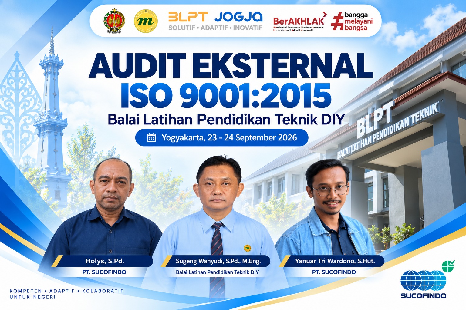 Balai Pendidikan Teknik (BLPT) DIY Sukses Menjalani Audit Eksternal ISO 9001:2015